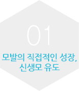 모발의 직접적인 성장, 신생모 유도